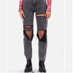 Adika - Distressed High Waisted black ripped jeans